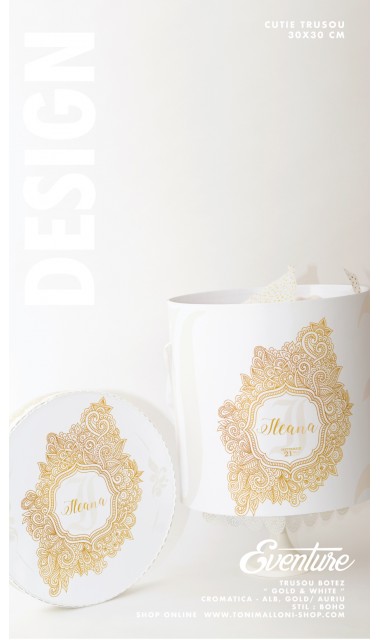 Trusou de botez in stil boho realizat in nuante de gold si alb, Boho 5